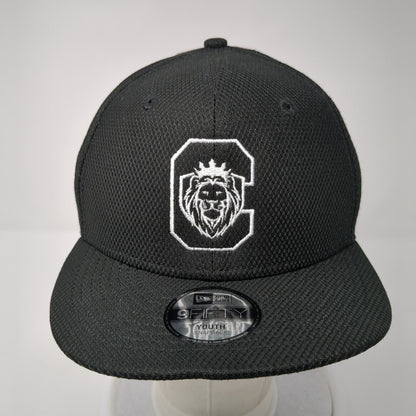 Lion Face Youth Snapback Hat Black OS Adjustable Embroidered 9Fifty New Era