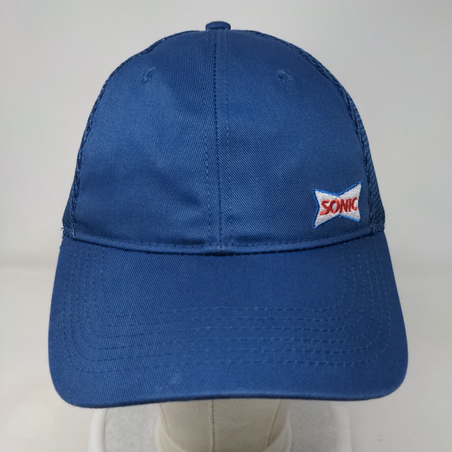Sonic Snapback Hat Blue One Size Embroidered Mesh Back Solid 6 Panel
