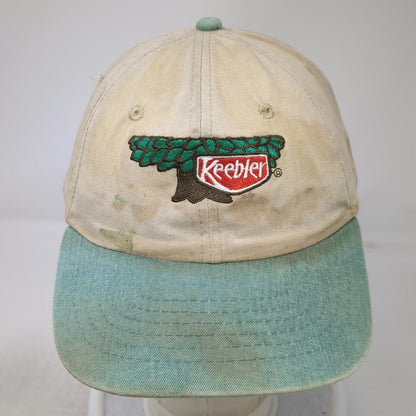 Keebler Hollow Tree Logo Hat Baseball Cap Beige Slideback Two Tone Vintage