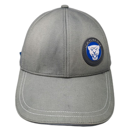 Jaguar Baseball Cap Gray One Size Adjustable Logo Rubber Patch Automotive Hat