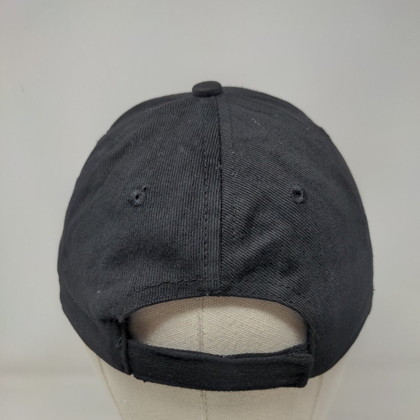 AWP Strapback Hat Black One Size Adjustable Embroidered Vented Holes 6 Panel