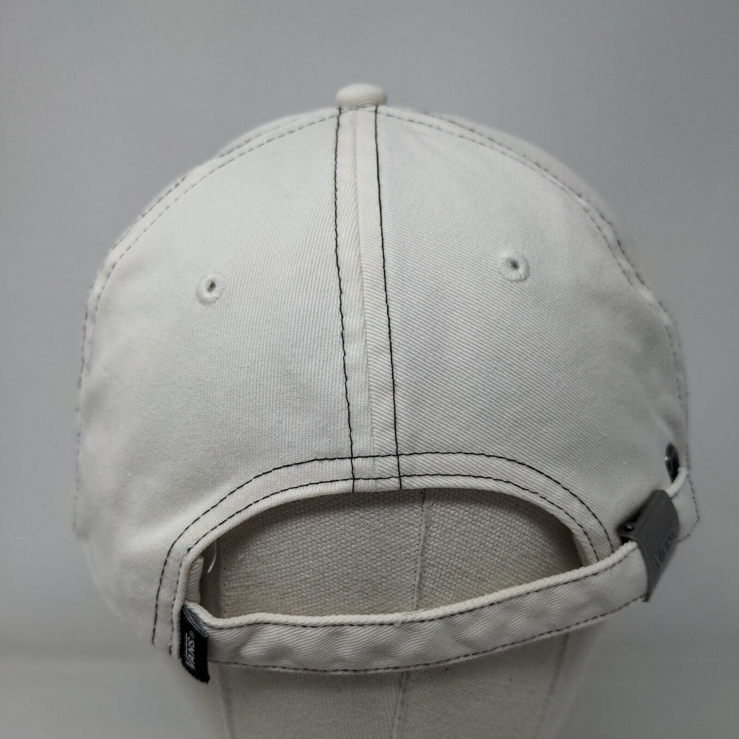 VANS Slideback Hat White One Size Adjustable Embroidered 6 Panel Cotton
