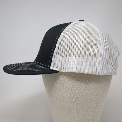 Richardson Trucker Hat Black White One Size Sawtooth Mtns Stanley Idaho Patch
