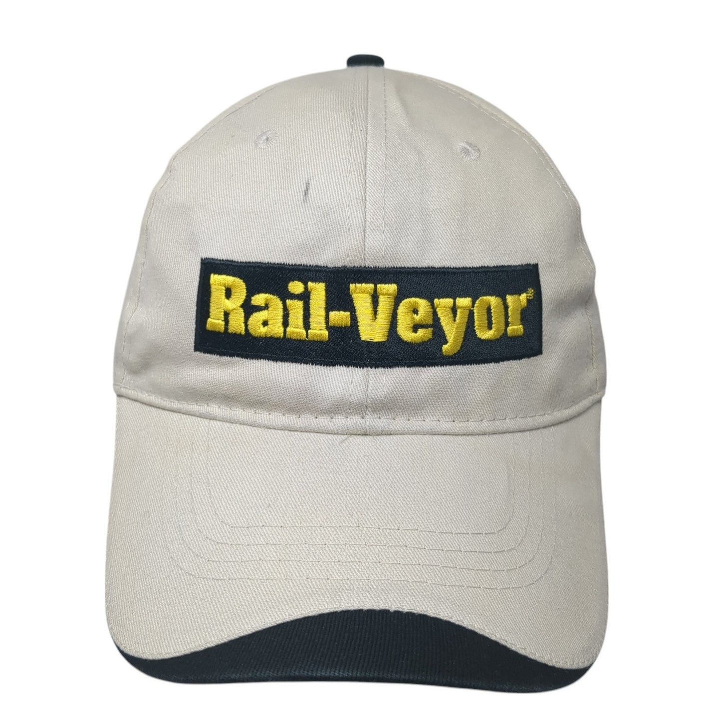 Rail-Veyor Strapback Hat Beige One Size Adjustable Embroidered Hit Wear