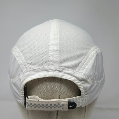Nike Baseball Cap White One Size Fit Dry Performance Running Mesh Hat Reflective