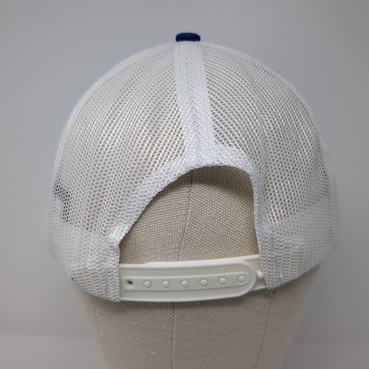 ZOA Snapback Trucker Hat Blue One Size Adjustable Mesh Back Port Authority
