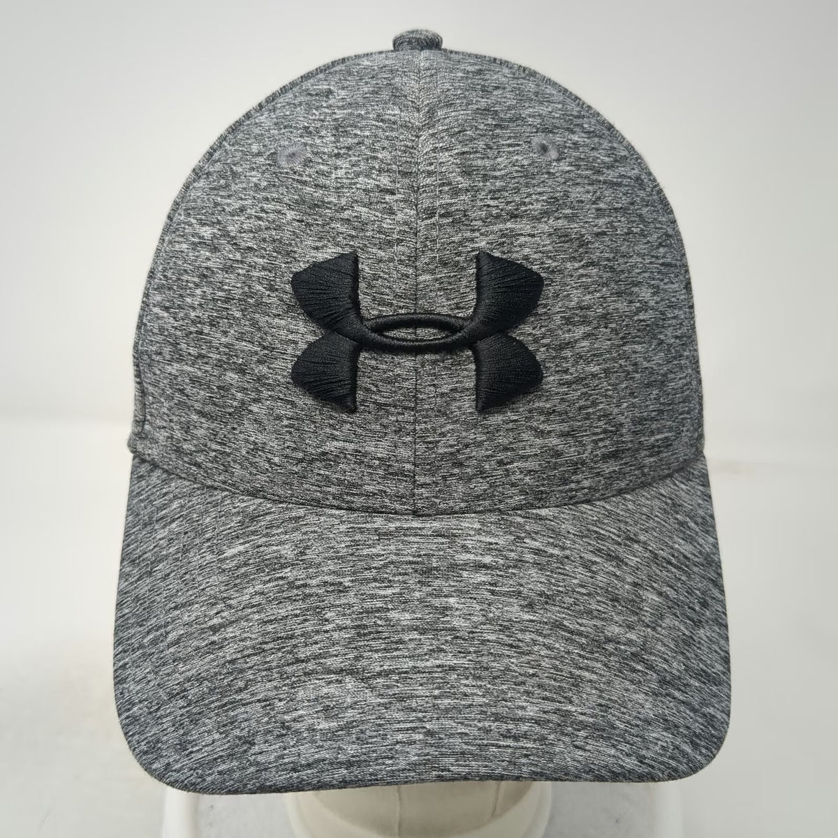 Under Armour Baseball Cap Gray L Heathered Stretch Fit Athletic Logo Golf Hat