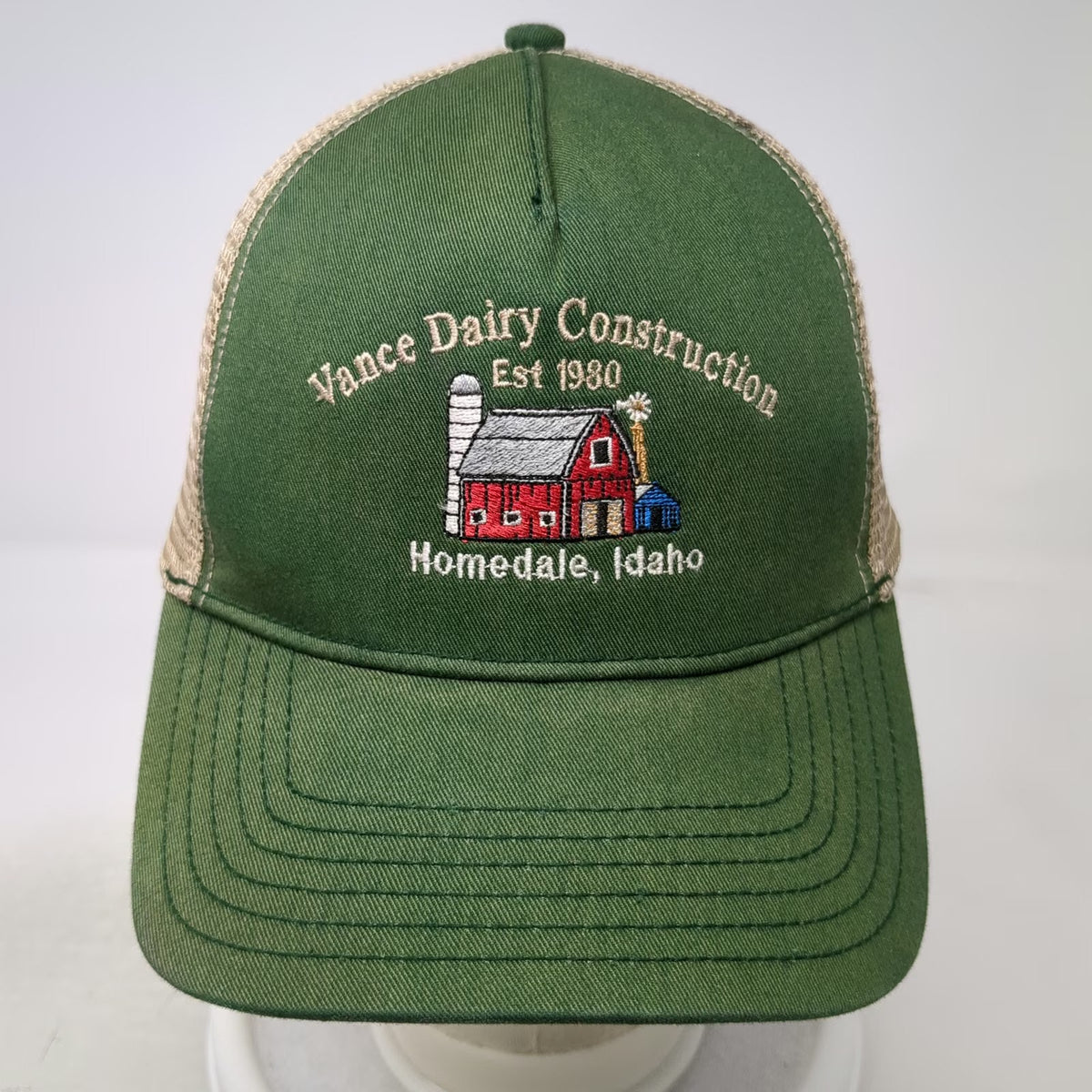 Otto Trucker Hat Green One Size Vance Dairy Construction Homedale Idaho Barn