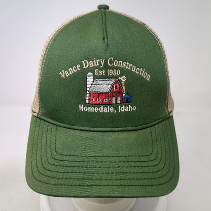 Otto Trucker Hat Green One Size Vance Dairy Construction Homedale Idaho Barn