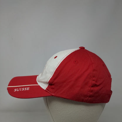 Switzerland Flag Suisse Strapback Hat Red One Size Embroidered Colorblock