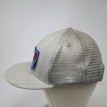 Decky Trucker Hat Gray One Size Sno Planks Mountain Patch Mesh Snapback Logo Cap