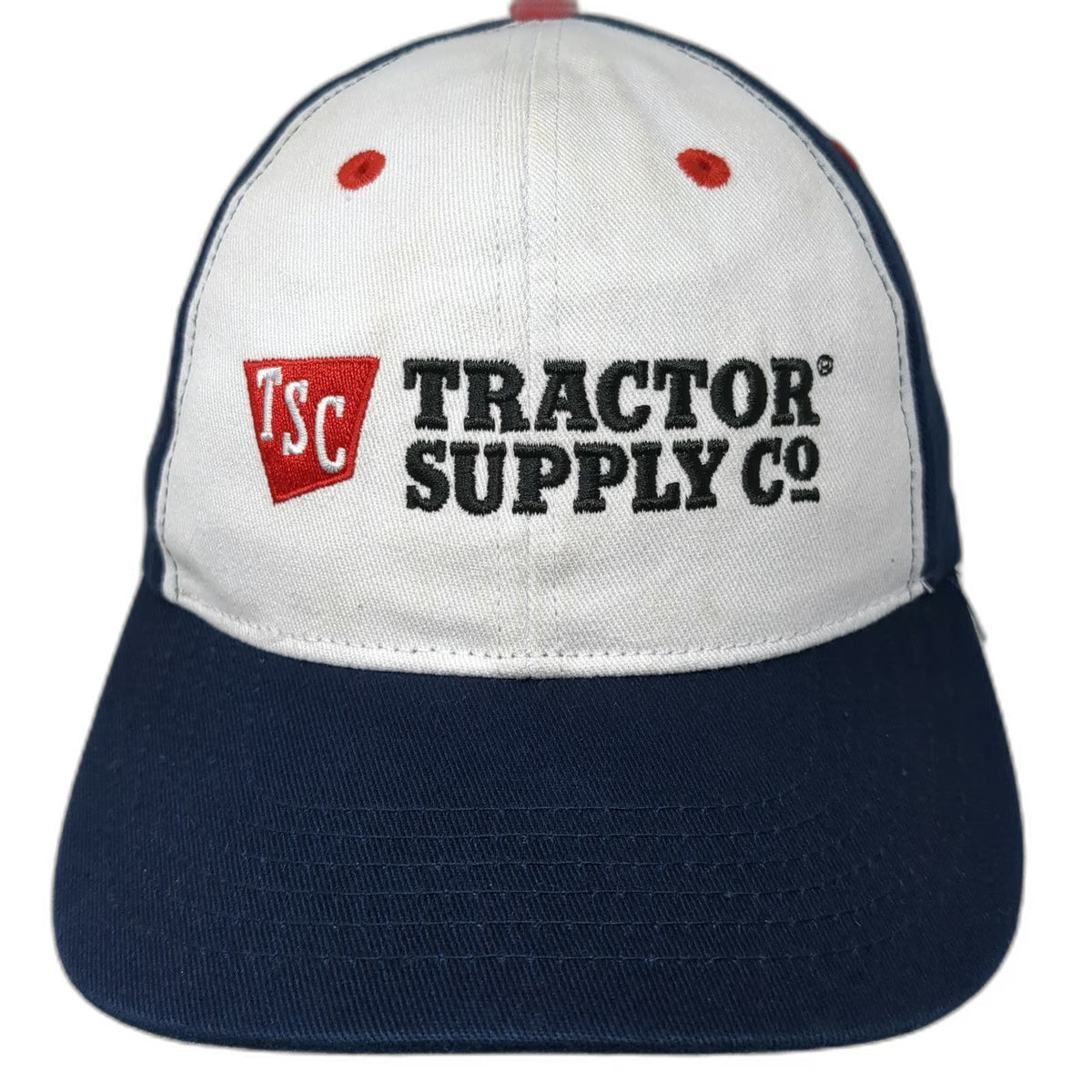 Snapback Hat Blue White Red One Size Tractor Supply Co Embroidered Logo Cotton