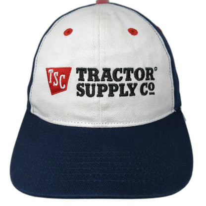 Snapback Hat Blue White Red One Size Tractor Supply Co Embroidered Logo Cotton