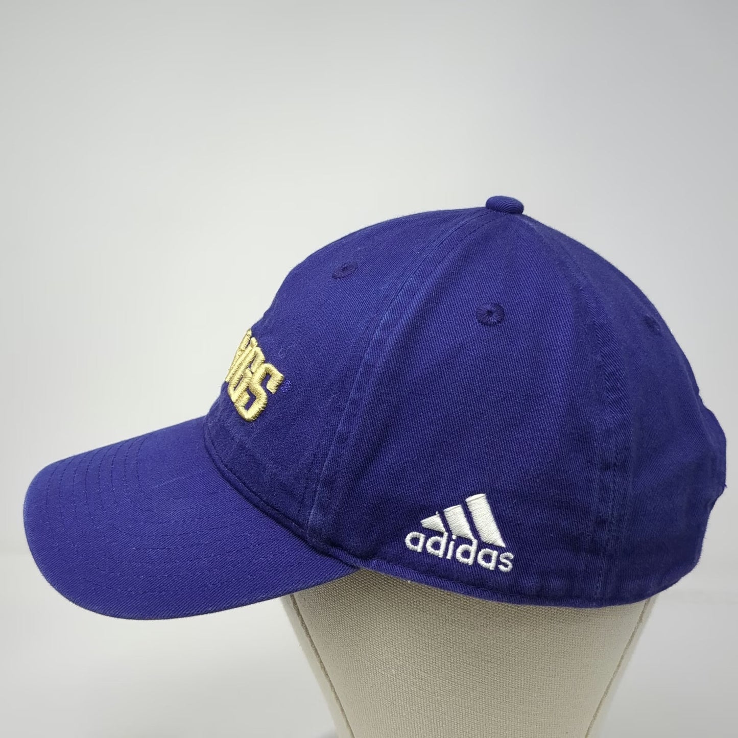 Adidas Washington Huskies NCAA Cap Blue Gold One Size Dawgs Logo Strapback Hat