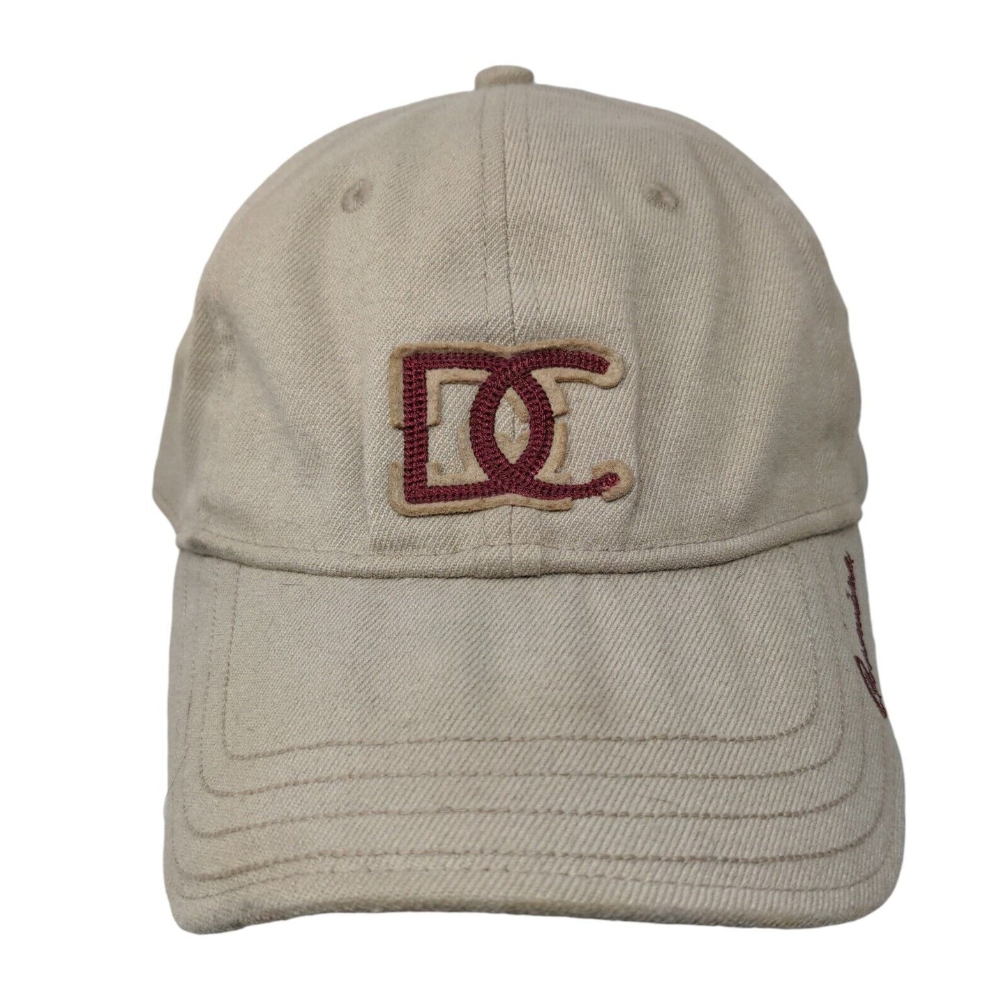 DC Cremieux Fitted Hat Tan Size L/XL Embroidered A-Flex Vented Holes 6 Panel