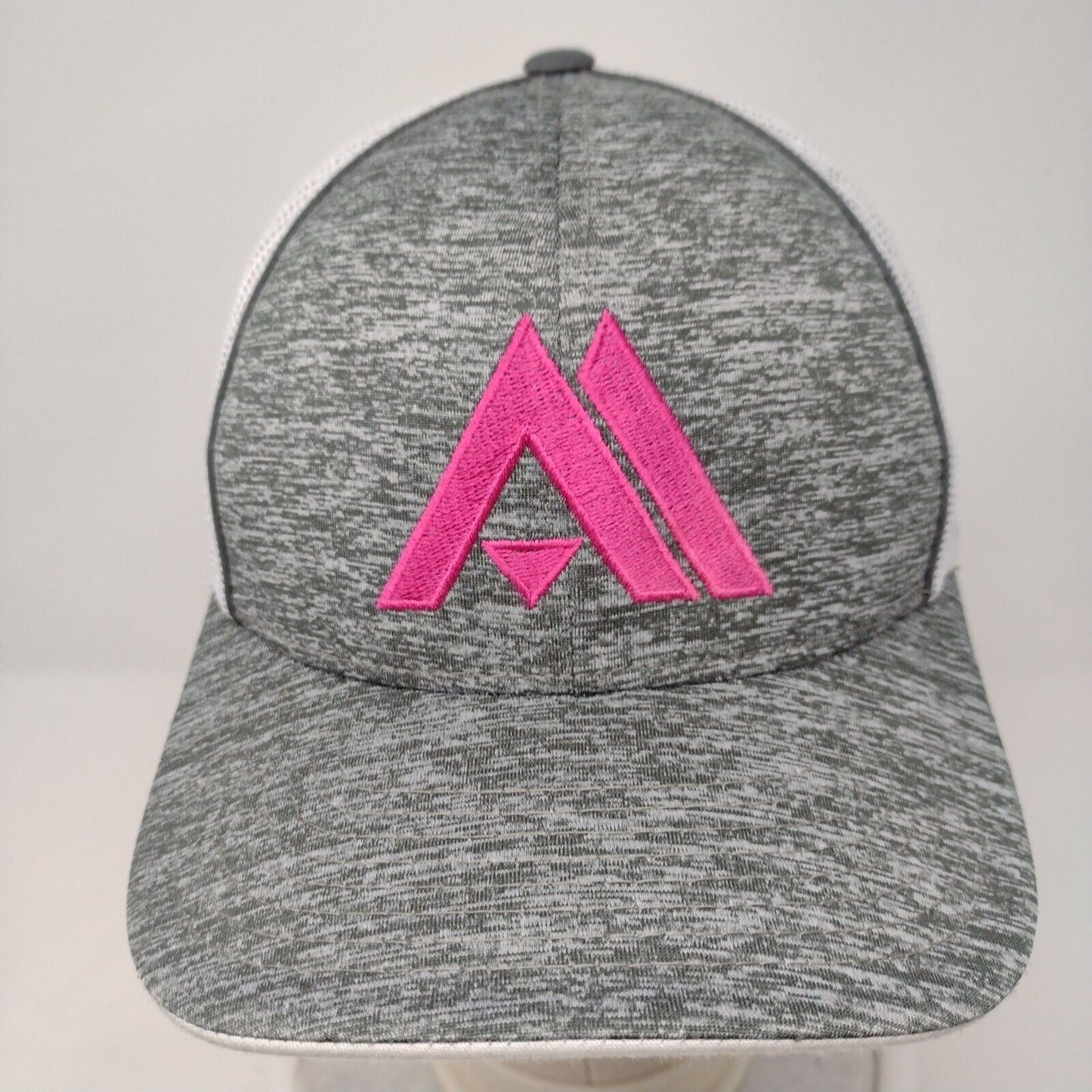 Pacific Headwear Snapback Mesh Back Trucker Hat Gray One Size Embroidered