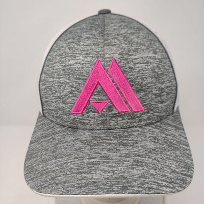 Pacific Headwear Snapback Mesh Back Trucker Hat Gray One Size Embroidered