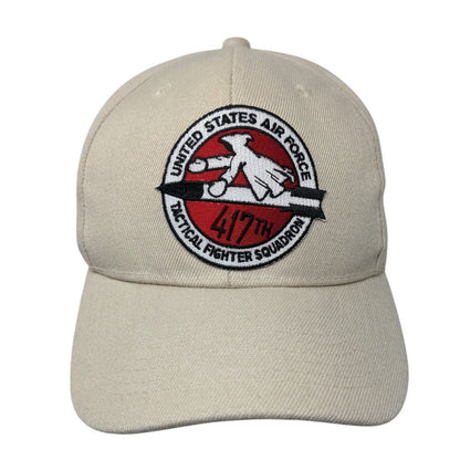 United States Air Force Tactical Fighter Squadron Strapback Hat Tan OSFA 6 Panel