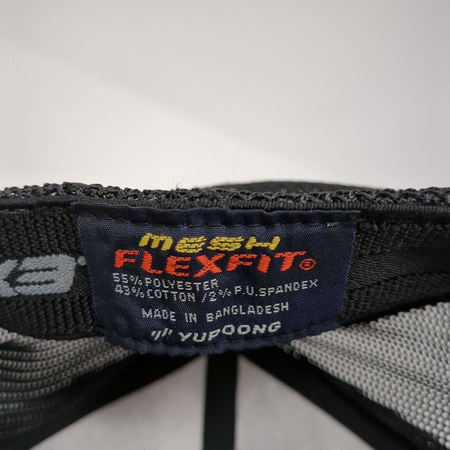 American Flag Fitted Trucker Hat Gray OS Flexfit Patriotic Mesh Back Yupoong