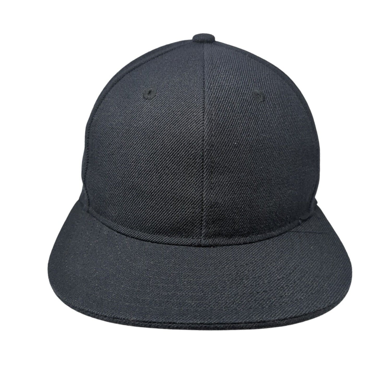 KB ETHOS Fitted Baseball Cap Black Size 7 1/8 Vented Holes 6 Panel Blank