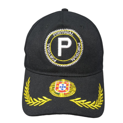Portugal Strapback Hat Black Embroidered Logo Spell Out Flag Tourist