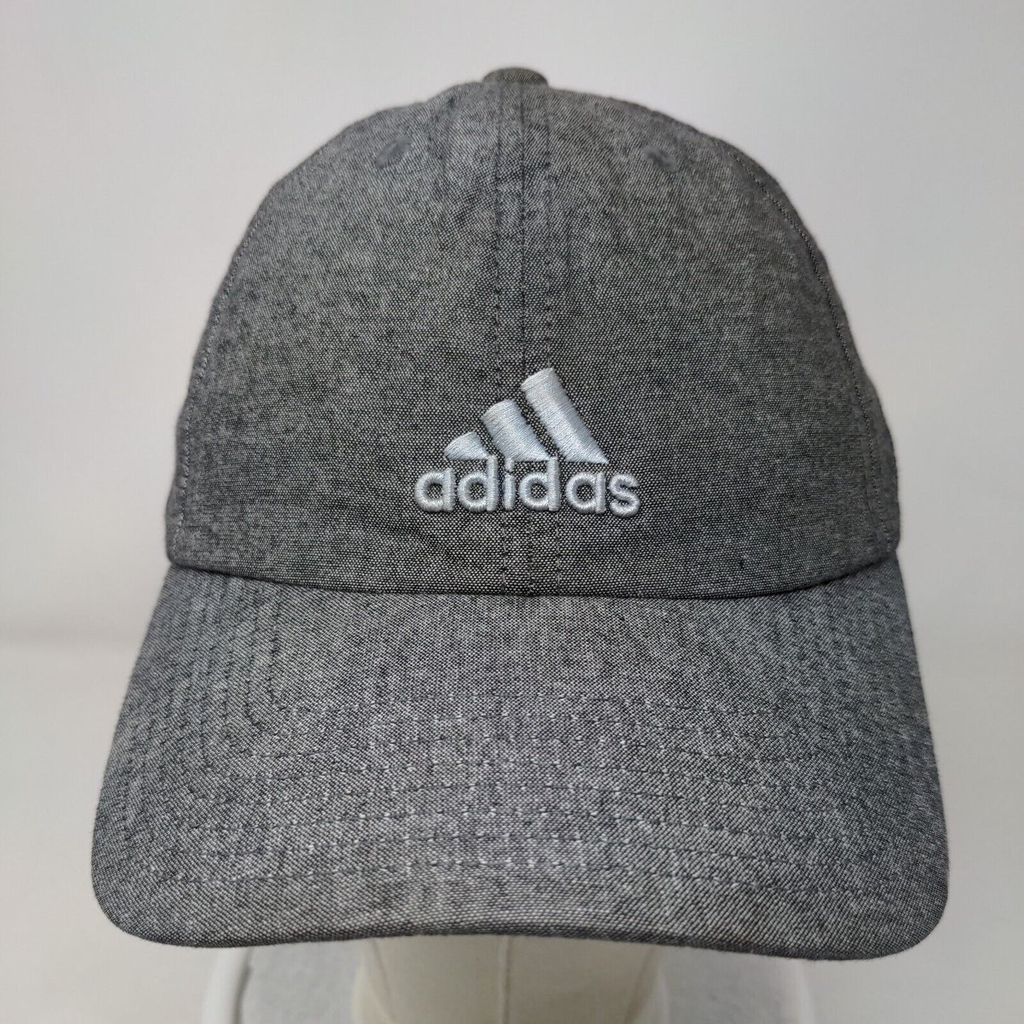 Adidas Climalite Slideback Hat Gray One Size Embroidered 3 Stripes