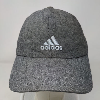 Adidas Climalite Slideback Hat Gray One Size Embroidered 3 Stripes