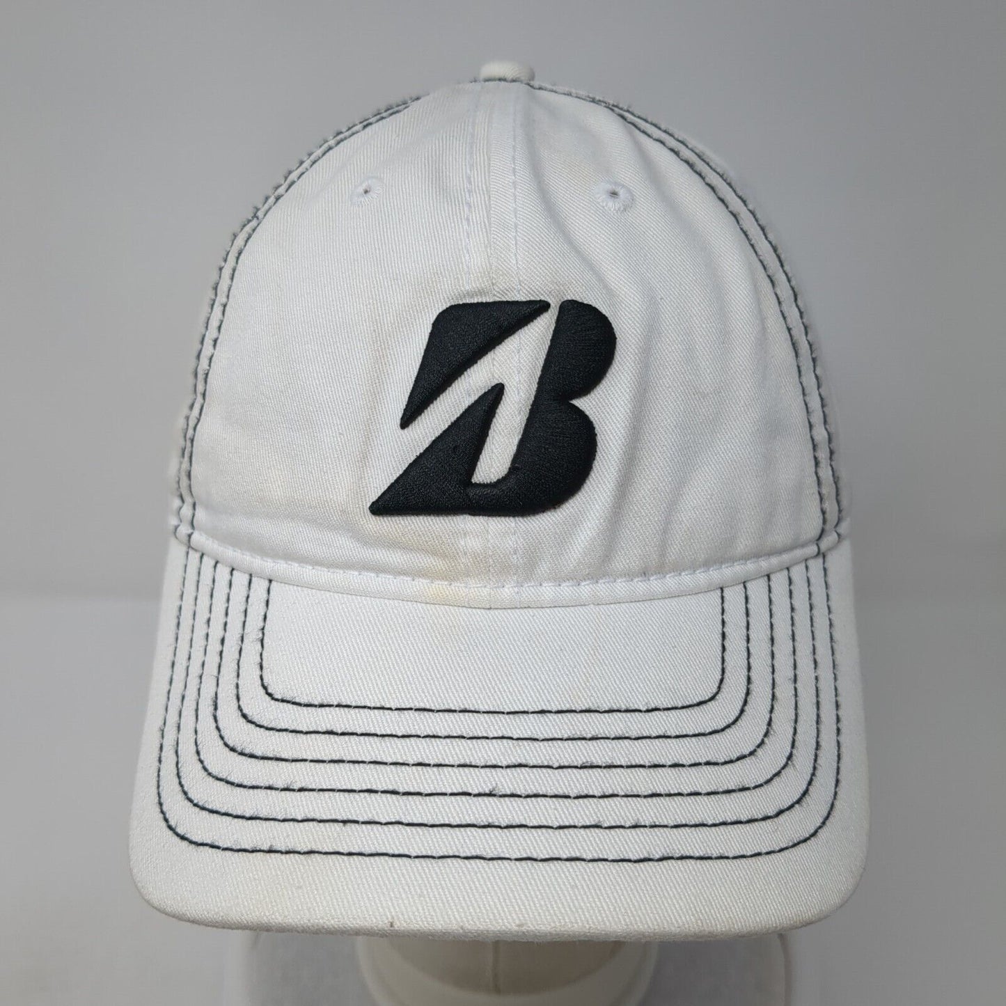 Bridgestone Golf Slideback Hat White One Size Adjustable Embroidered