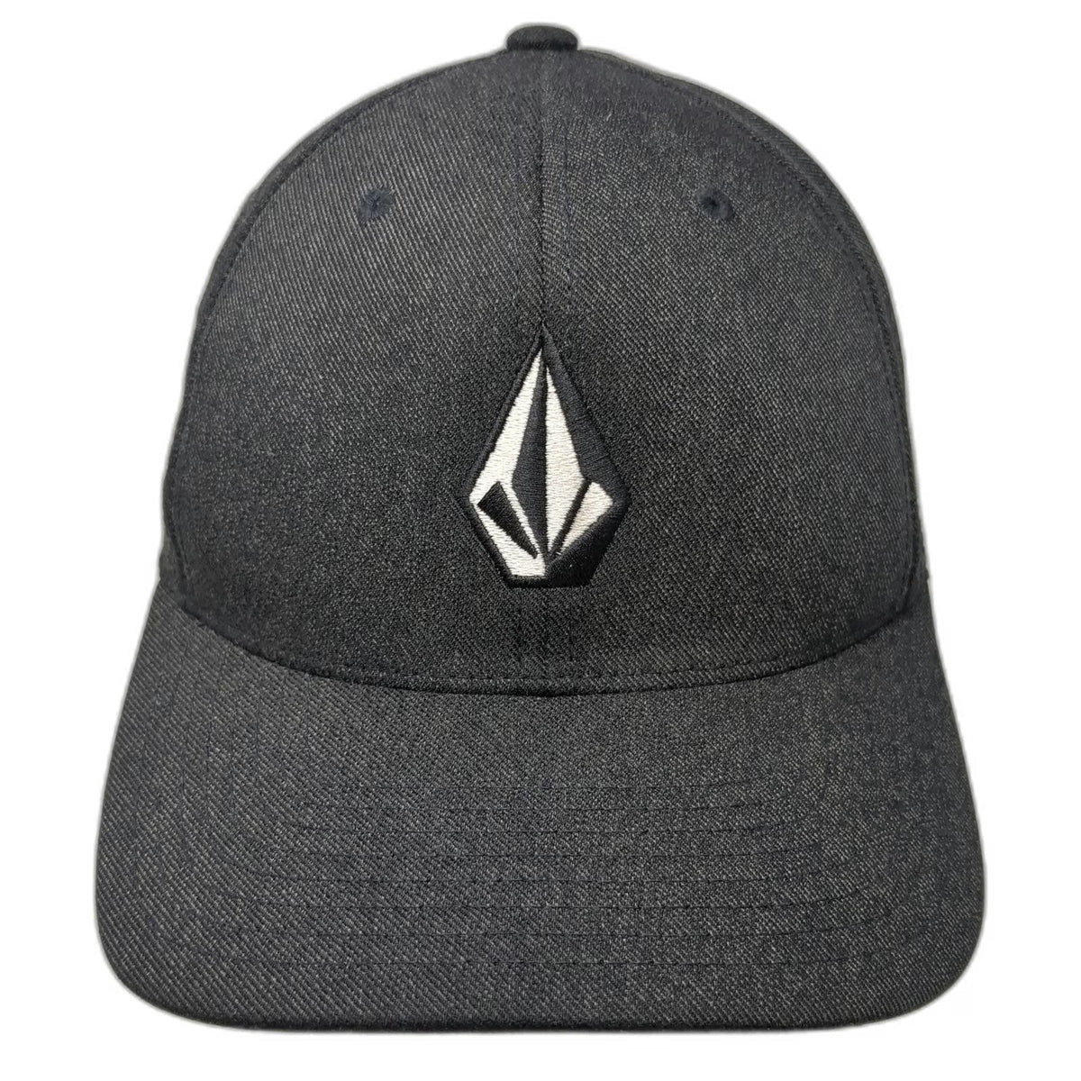 Volcom Baseball Cap Black M Flexfit Embroidered Stone Logo Stretch Fit Hat