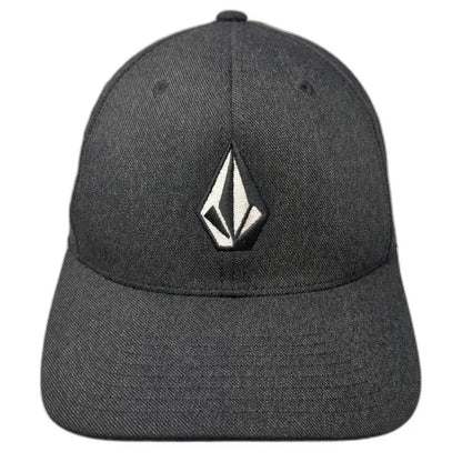 Volcom Baseball Cap Black M Flexfit Embroidered Stone Logo Stretch Fit Hat