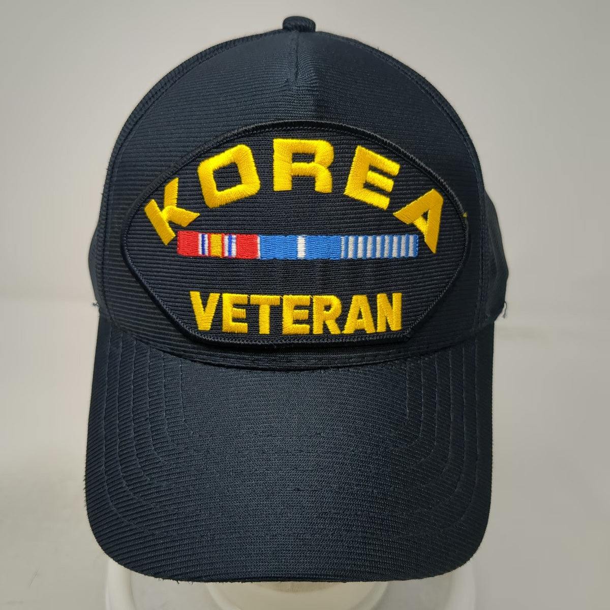 Eagle Crest 5 Panel Hat Blue One Size Korea Veteran Service Ribbon Snapback USA