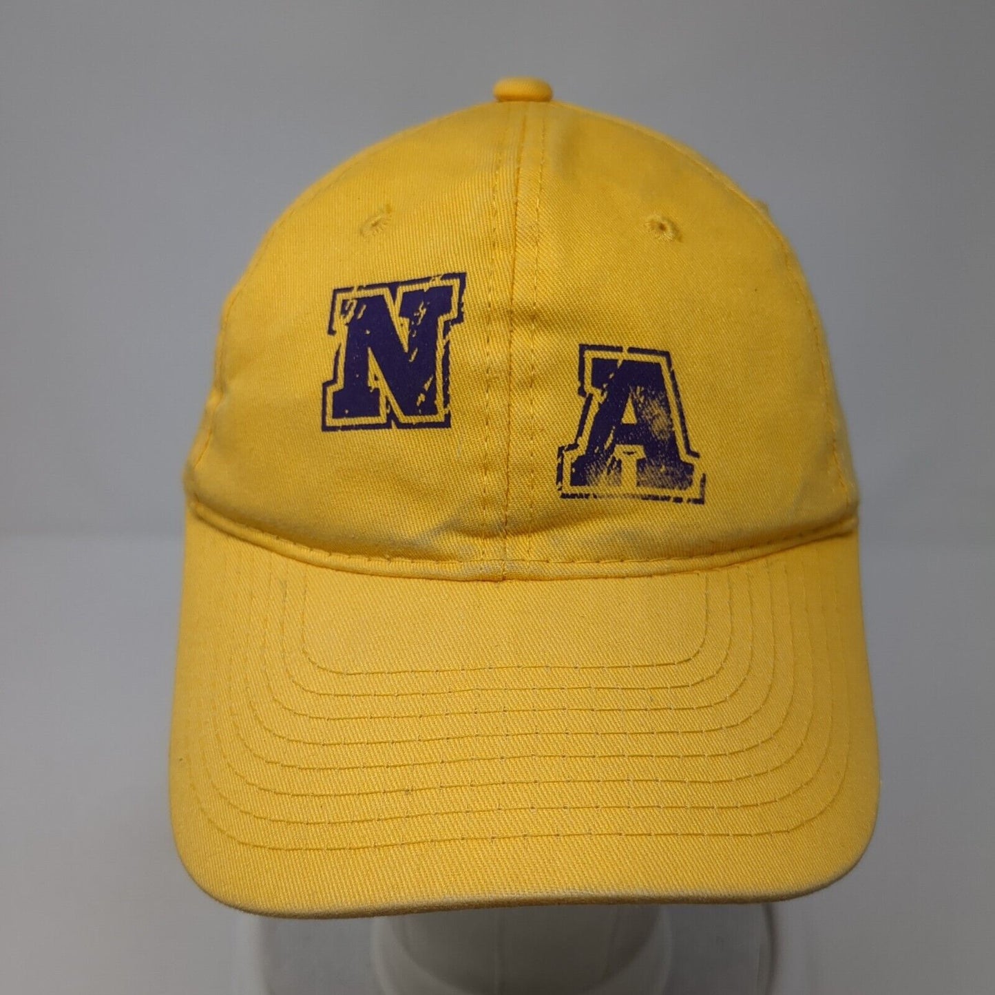 NA Strapback Hat Yellow One Size Solid Adjustable 6 Panel Outdoor Cap