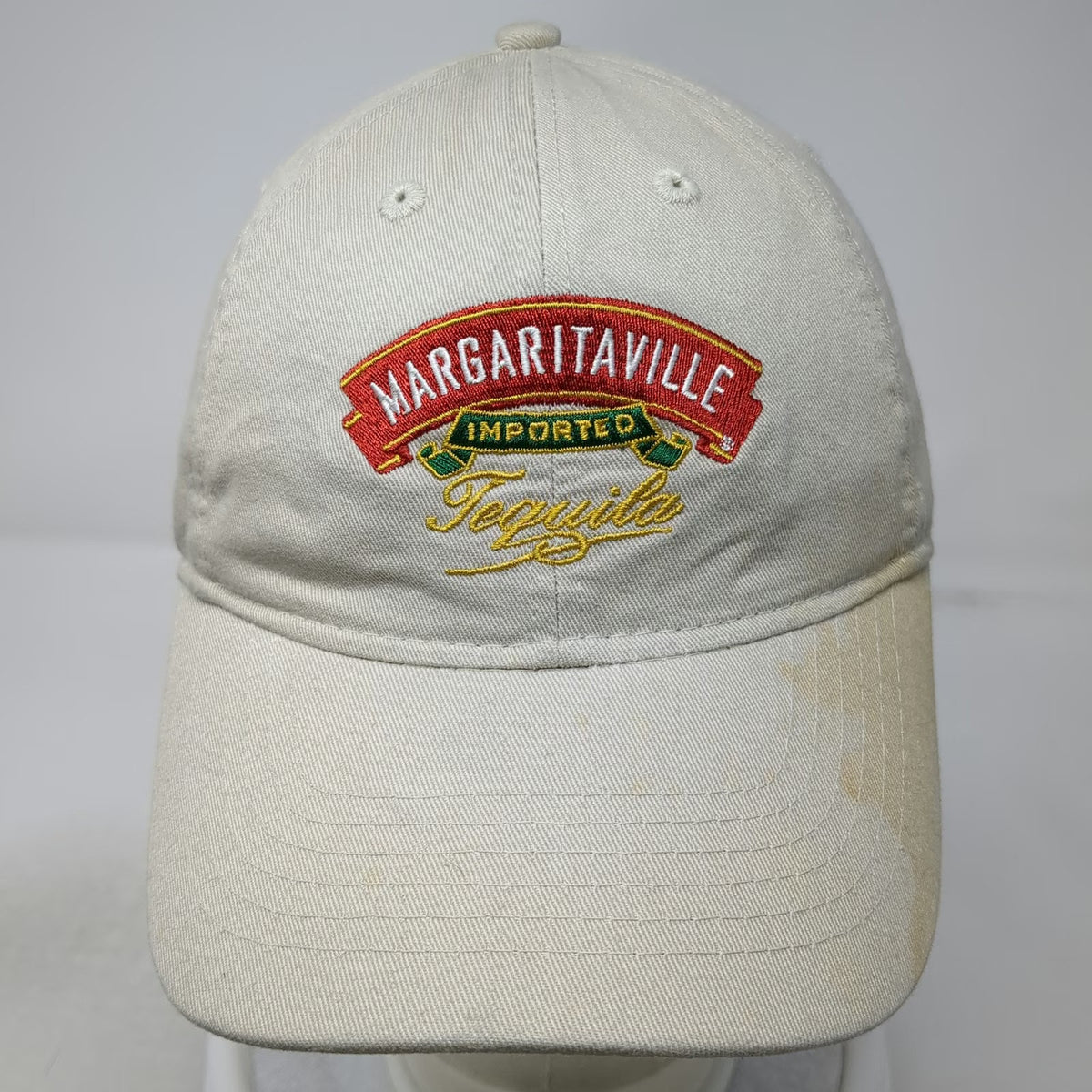 Margaritaville Baseball Cap Beige One Size Tequila Palm Tree Slideback Hat Logo