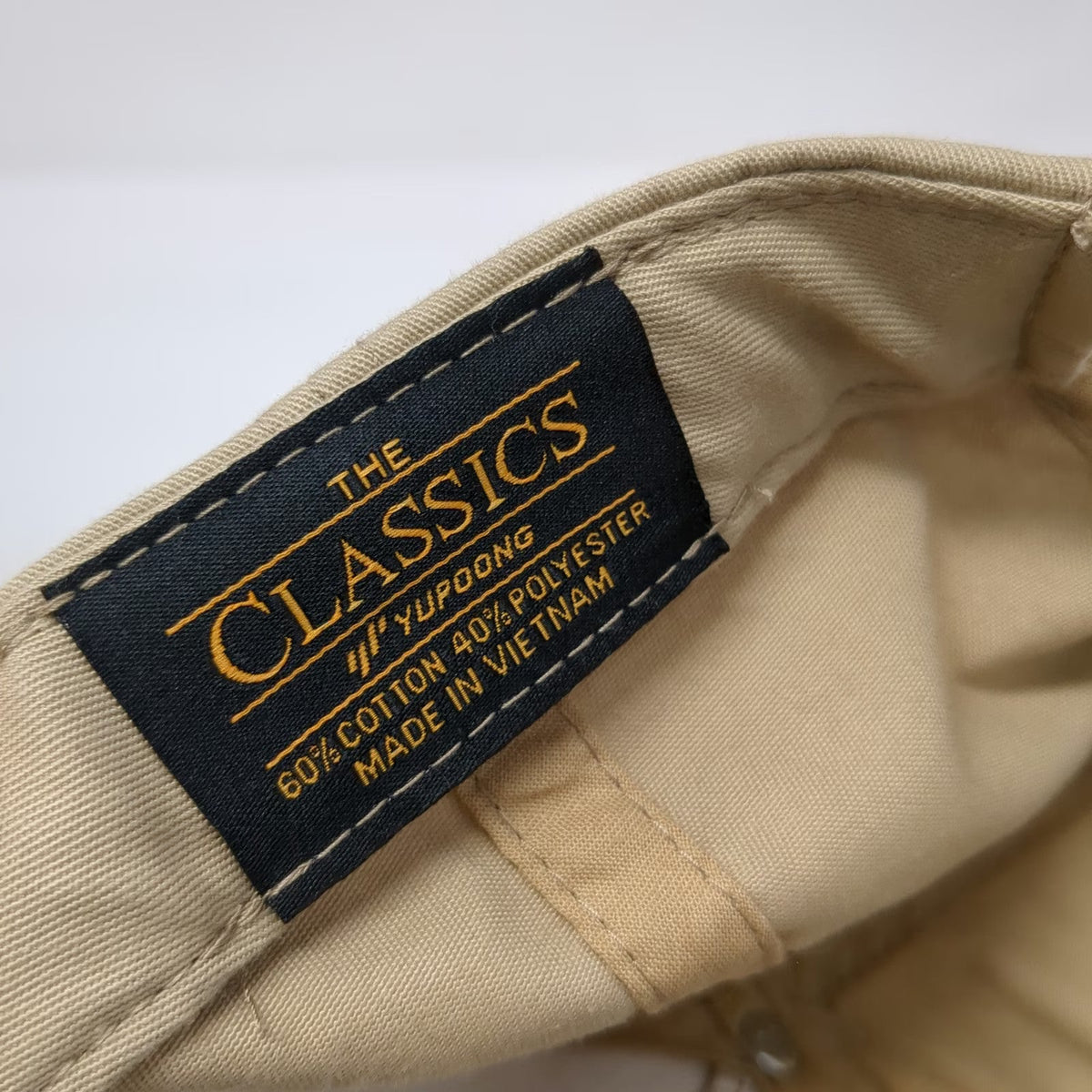 Yupoong 5 Panel Beige One Size Antics Keeping & Pushing Snapback Hat Curved Brim