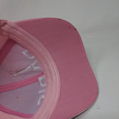 Paris Eiffel Tower Strapback Hat Pink One Size Adjustable Embroidered