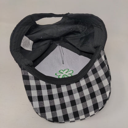 Clover Shamrock Strapback Hat Multicolor One Size Embroidered Check