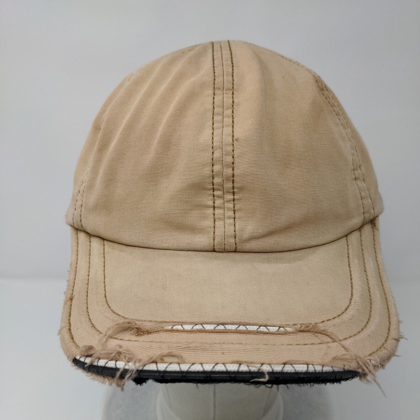 Unbranded Slideback Hat Tan One Size Adjustable Solid Blank Vent Holes