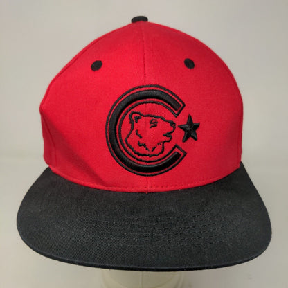 Unbranded Men's Snapback Hat Red Black Embroidered Logo Adjustable California
