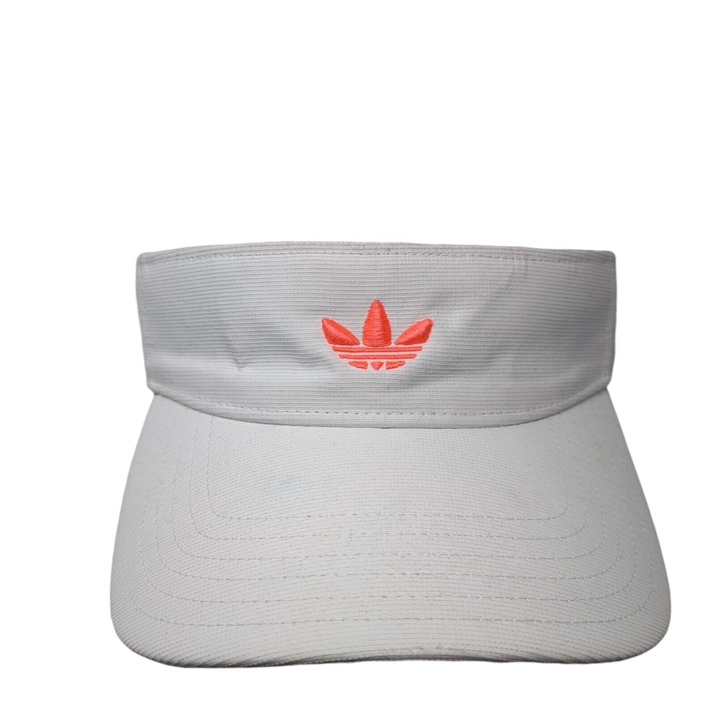 Adidas Strapback Sun Visor Hat White One Size Adjustable Embroidered Trefoil