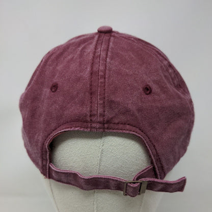 Nope Slideback Hat Red Burgundy Adjustable Embroidered 6 Panel Cotton