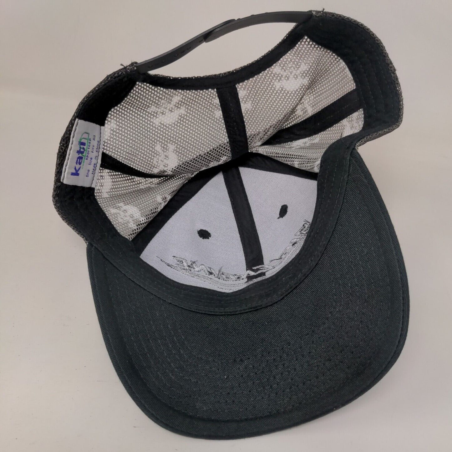 BIG ENGINE Snapback Trucker Hat Black OSFA Skull Print Mesh Back Katl Sport Cap