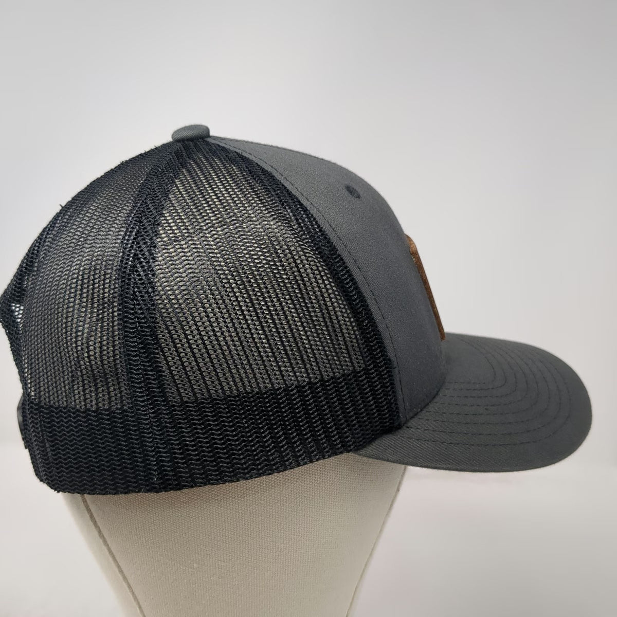 Yupoong Trucker Hat Gray One Size Mesh Back Snapback American Flag Patch