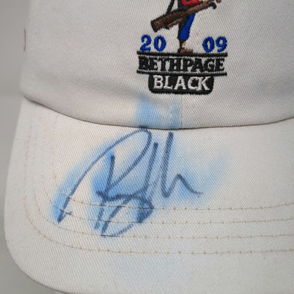 Ahead Baseball Cap White One Size 2009 US Open Bethpage Black Signed Autograph