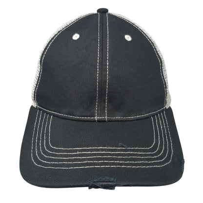 Unbranded Snapback Trucker Hat Black One Size Adjustable Mesh Back Blank