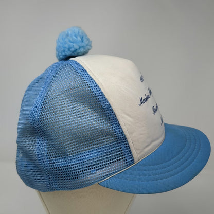 Champion Trucker Hat Blue Pom Mesh 1983 USSA Masters Alpine Idaho Vintage