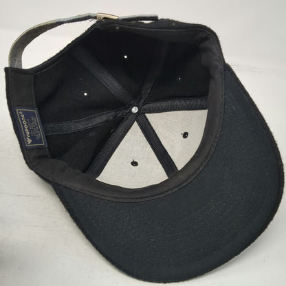 Yupoong Baseball Cap Black One Size Wool Blend Slideback Strapback Plain Hat