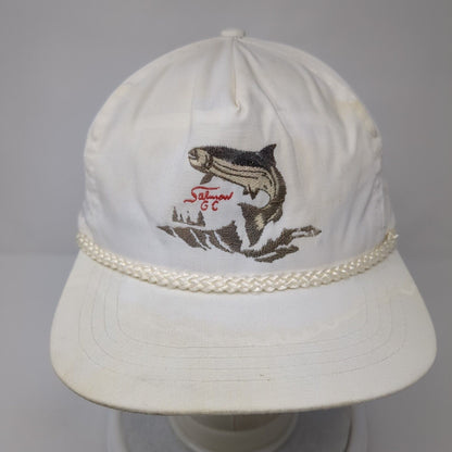 Salmon GC Slideback Hat White One Size Adjustable Embroidered Rope Sportcap