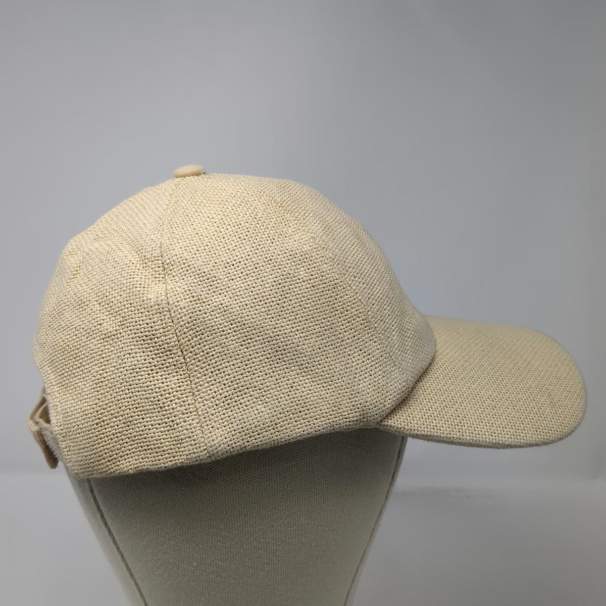 Primark Baseball Cap Beige One Size Adjustable Strapback Textured Woven Hat