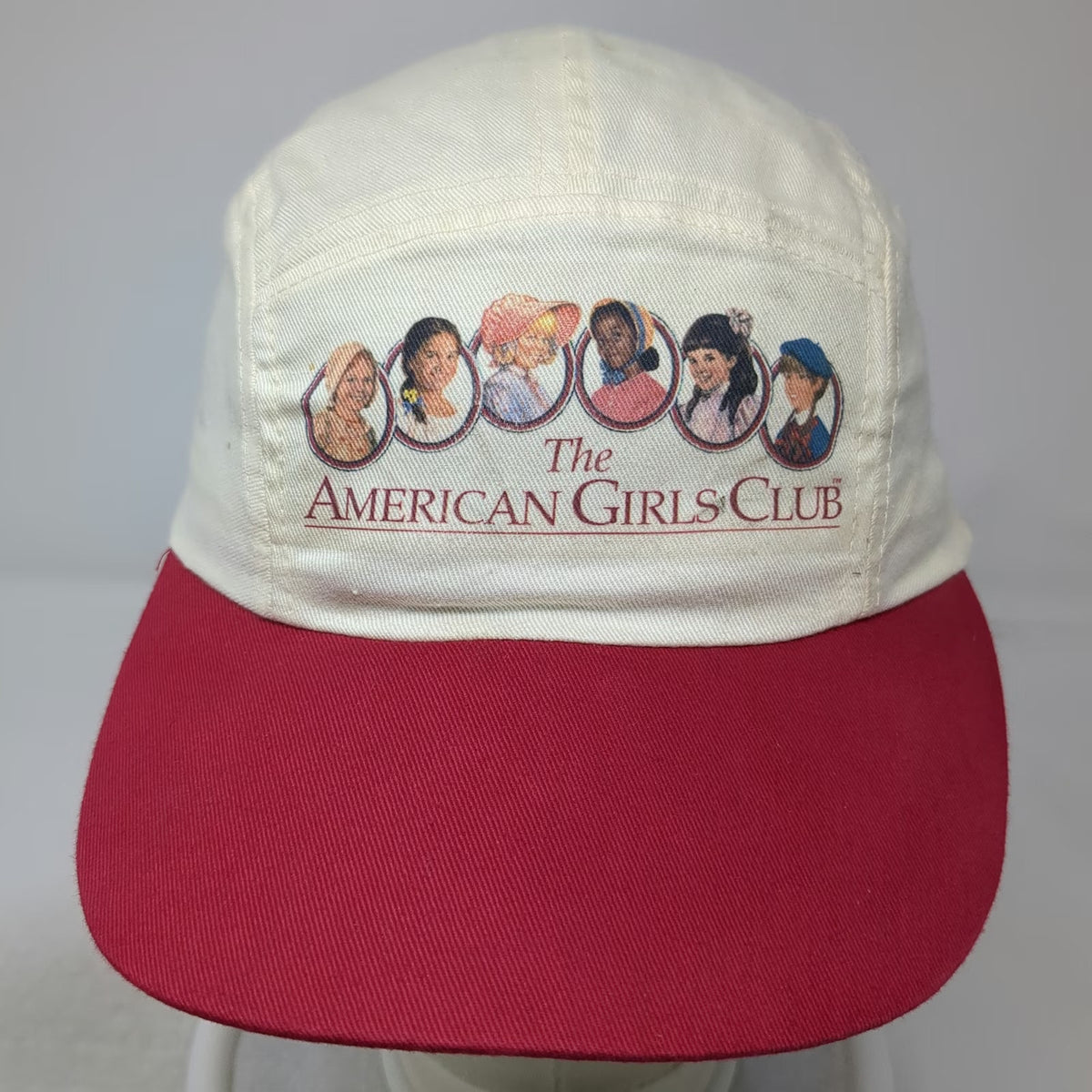 Pleasant Company 5 Panel White Red Hat One Size American Girls Club Graphic