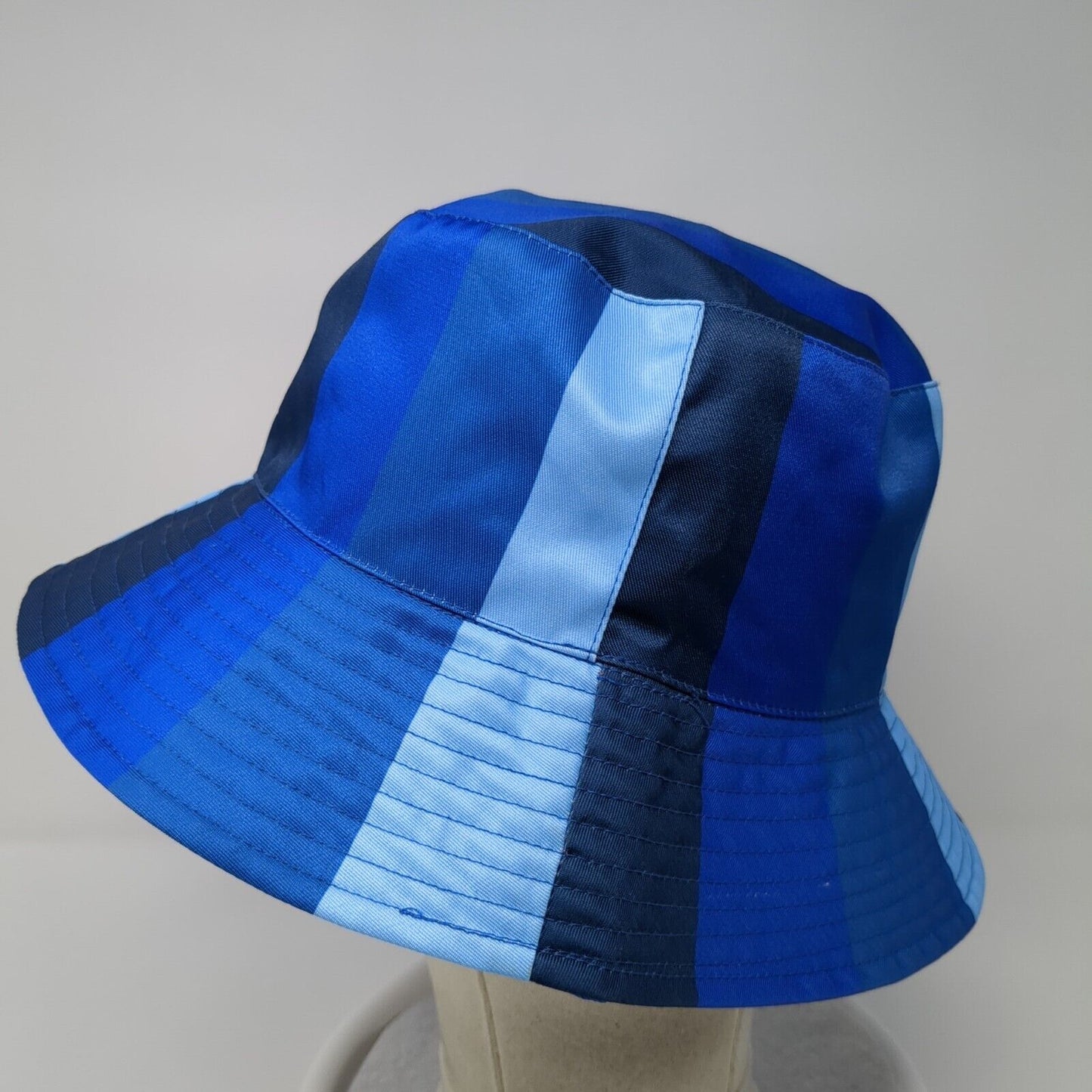 Unbranded Bucket Hat Blue One Size Lightweight Striped Retro Outdoor Blank